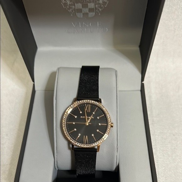 Vince Camuto Black and Rose Gold Analog Watch - Picture 2 of 6